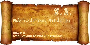 Mészáros Mihály névjegykártya