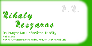 mihaly meszaros business card